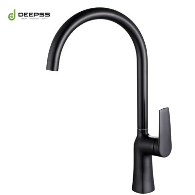 China Faucets Manufacturer Custom Design Hot Professional Metered Cold Water Mixer Tap Single Lever Single Hole Black Kitchen Faucet for sale