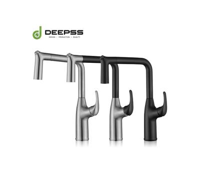 China CE Certified Deepss Spray Deck Mounted Multi Color Finished Pull Out Kitchen Faucet for sale