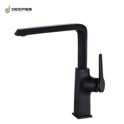 China Brass Single Handle Kitchen Mixer Tap Brass Single Handle Cold Water Metered Hot Black Kitchen Faucets for sale