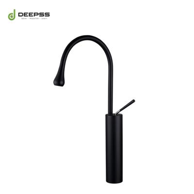 China High Metered Faucets Grade Above Mounted Counted Single Hole Black Color Faucet Taps Brass Kitchen Faucet for sale