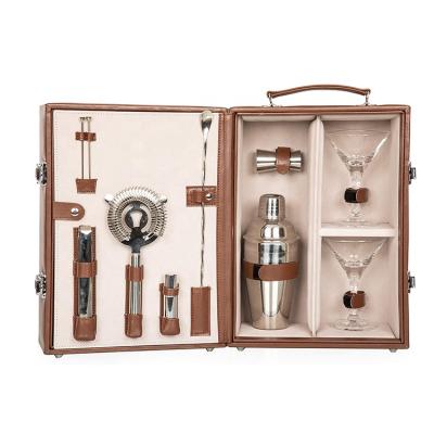 China Sustainable Picnic Time Brand Cocktail Travel Set With Mixed Bar Kit Tools Stainless Steel Cocktail Set for sale