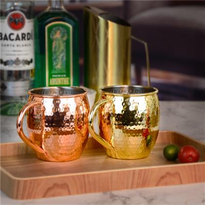 China DX Viable Factory Wholesale High Quality 550ml Stainless Steel Travel Camping Mug Copper Cocktail Cup Moscow Mule Mug for sale