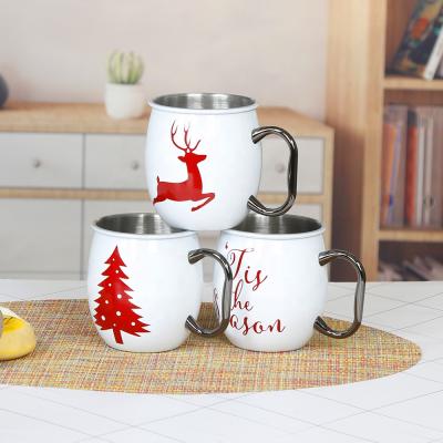 China Sustainable DX Christmas Beer Mug Reusable Camping Mugs With Handles Moscow Mule Mug for sale