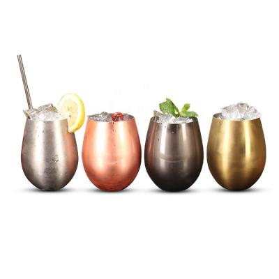 China Factory Direct Cheap Goods Viable Insulate Egg Shape Stainless Steel Tumbler Wine Cocktail Cup Custom Moscow Mule Mug for sale