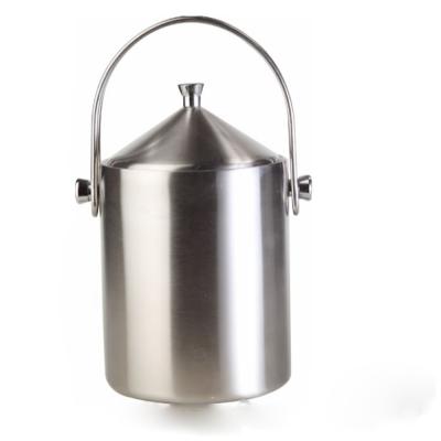 China Sustainable Factory Outlet 1L Double Wall 304 Stainless Steel Ice Bucket With Lid Daily Use Of Bar And Restaurant for sale