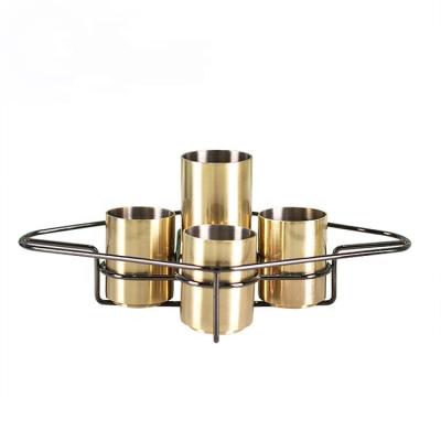 China Free sample viable premium sublimation stainless steel 4 set ofJigger with bracket for sale