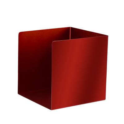 China Simple design low price minimalist red color stainless steel napkin box holder for party/restaurant/household for sale