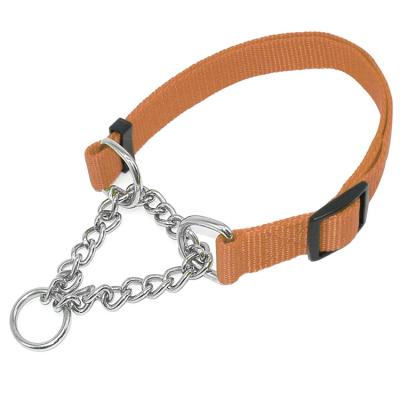 China Durable Strong Nylon Metal Choke Control Ancol Half Martingale Training Chain Dog Collar for sale