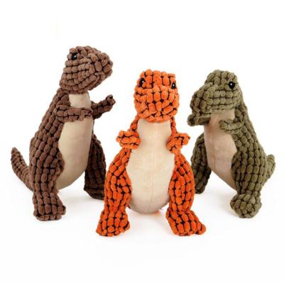 China Hot Sale Viable Pet Dinosaur Sounding Chew Corn Pet Toys Stuffed Plush Dog Toy for sale