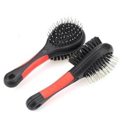 China New Sustainable Double Sides Dog Brush Grooming Pet Comb For Long Short Hair for sale