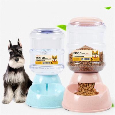 China Large 3.8L Sustainable Pets Water Dispenser Plastic Automatic Food Bowl Feeders For Cats And Dogs for sale