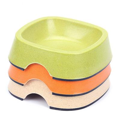 China Sustainable Pet Supplies Environmental Cat Feeders Bamboo Fiber Dog Bowl for sale