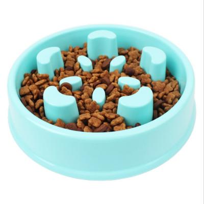 China Sustainable Hot Selling Plastic Pet Cat Food Bowl Eating Slow Feeder Dog Bowl for sale