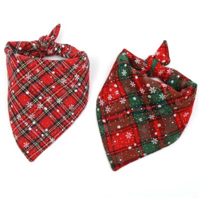 China 2019 New Style Christmas Pet Neck Bandana Viable Scarf Snowflake Adjustable Dog Scarf for sale