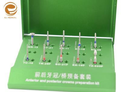 China Dental Diamond burs kit Front and rear teeth crown preparation kit for sale