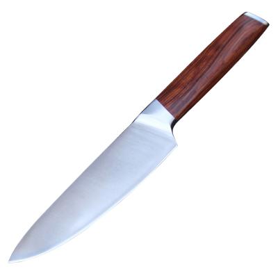 China 2021 New Design 8inch Kitchen Knife Viable Rosewood Forged Handle Steel Knives 5cr15mov Taper Grind Blade Steel Chef for sale