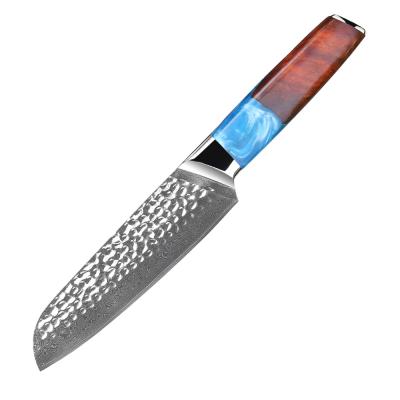 China Sustainable Hot Selling 67 Layer VG10 7inch Damascus Steel Amazon Chef Knife Cutting Knife Japan Steel Santoku for sale