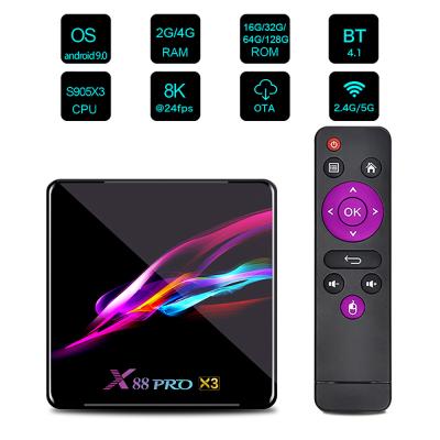 China H.265 Video Set Top Box BOXPUT X88 Pro X3 Set Top TV BOX Amlogic S905X3 Android 9.0 Smart IP TV BOX for sale