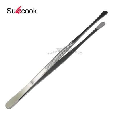 China Comfortable Kitchenware Handle 300mm Stainless Steel Food Tongs Food Tweezers for sale