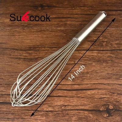 China Viable 14 Inch Professional Manual Stainless Steel Egg Beater for sale