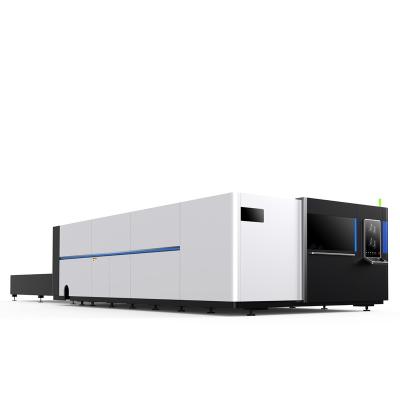 Chine Système de commande intelligent en mode ondulateur continu Machine de découpe laser à fibre CNC à couverture complète 6 kW pour feuille métallique à vendre