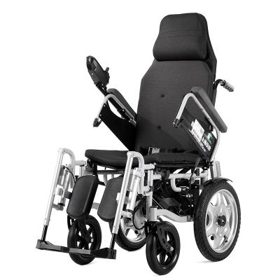 China Disabled Wheelchair Electric Portable Folding Lying Wheelchair And Elderly Light Box Lying And Sitting Electric 24V 12AH for sale