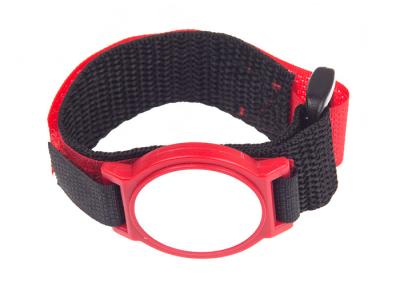 China Nylon Woven Velcro 125 KHz 13.56 MHz Rfid Tag Wristband for sale