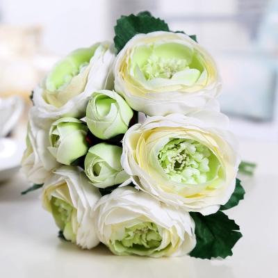 China Essential Almost Real Bouquet Wedding Events Decoration Silk Home Rose Floral Arch Handle Artificial Flowers for sale