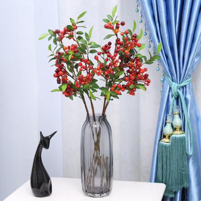 China Events Decoration Fruit Christmas Decoration Simulation Foam Fruit Artificial Red Fruit Branch Wedding Table for sale