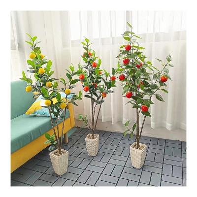 China New simulation fruit tree plant events decoration simulation artificial green plant pot indoor bonsai creative large ornament for sale