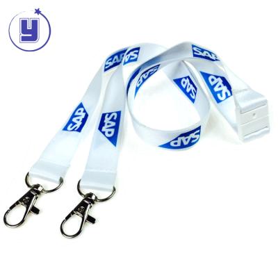 China Custom Woven Lanyards Double Doubles Nickel Free Material Cheap Polyester Clip No Min Order for sale