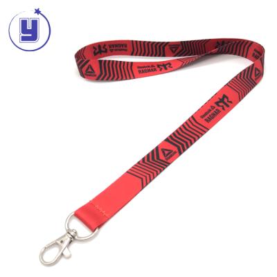 China Custom bright nickel free polyester color sublimation printing thin lanyards for ID card holder for sale