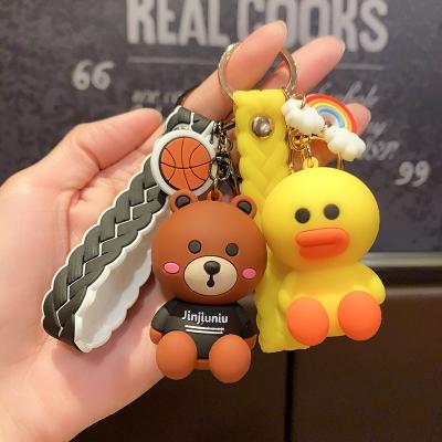 China Lovely Custom Soft Silicone 3d Cartoon Rubber Keychain Key Ring Keyholder Key Tag for sale