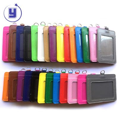 China Cheap Fashion Price 2 Pockets Vertical And Horizontal PU Leather ID Card Holder for sale