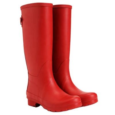 China Wholesale Fashion Trend Waterproof Big With Cotton Striping Anti Slip Long Rubber Women Rain Waterproof Boots Women Shoes for sale