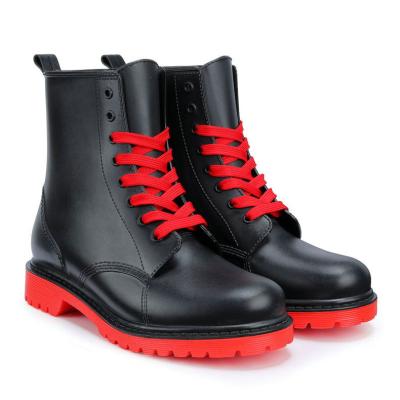 China Fashion Trend Boutique Ladies Martin Boots With Lace Jelly Waterproof Popular Rain Boot for sale