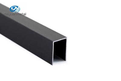 China 6063 Aluminium U Shaped Tile Trim For Floor Or Wall Decoration Black Color for sale