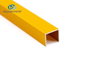 China 2.4m Length Aluminium Channel Profiles Electrophoresis Treatment Gold Color For Wall Floor Decoration for sale