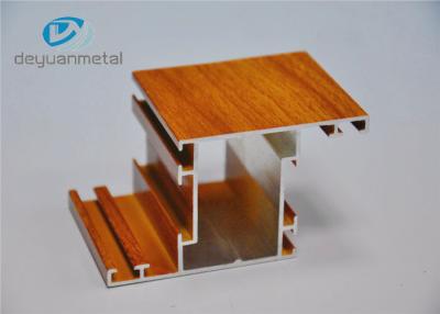 China Alloy 6063 Wood Grain Aluminum Profiles Sections High Tensile Strength for sale