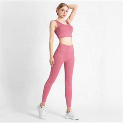 China 2021 Breathable New Style Yoga Set Seamless Slim High Elastic Fitness Yoga Outdoor Sport Fit Fitness Clothing Women 2 Piece Active Wear Set for sale