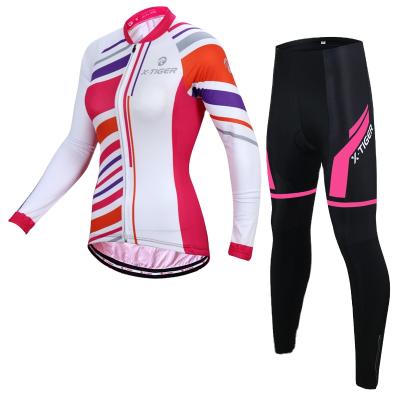 China Breathable Cycling Clothes Ropa Ciclismo WBicycle Jersey Omen Sleeve Clothing Set Cycling Mountain Long for sale