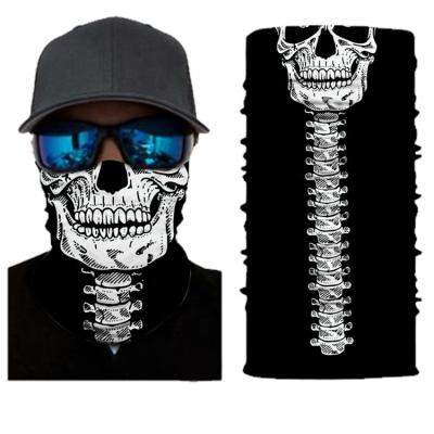 China Skull Anti-UV Masks Bike Ski Scarf Neck Warmer Multi Use Half Face Mask Ghost Cycling Face Mask Magical Halloween Props for sale