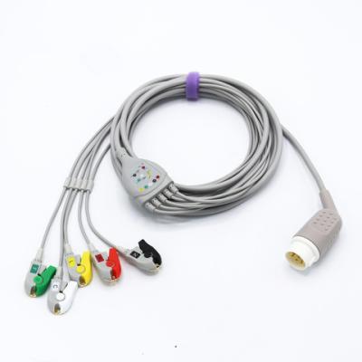 China Pinch / Grabber PH ECG Cable With 3 Leads IEC Pinch / Grabber , ECG Patient Cable for sale