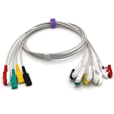 China Pinch ECG Cable General 6 Pins ECG Wires LL Style Pinch IEC 5 Leads for sale