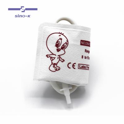 China Neonate#5 Disposable Cuff , Single Tube Blood Pressure Nonwoven Fabrics NIBP Cuff 8-15 cm for sale