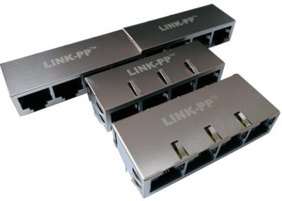 Κίνα Φωτοστέφανος FastJack τετραγώνων Rj45 HFJ14-2450ER-L12RL ετικέττα-κάτω από το 10/100Base-τ W/LED προς πώληση