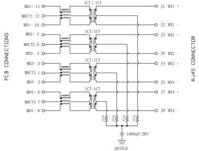 China LPJK7036B98NL 1x Low-Profile RJ45 Connectors 10/100Base-TX Ethernet for sale