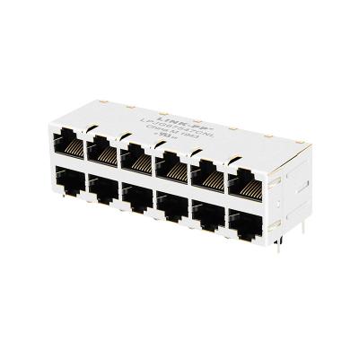 China 1840267-5 stapelte Verbindungsstück POE RJ45 Gigabit POE+ 2x6 POE Rj45 Pinout 1840267-6 zu verkaufen