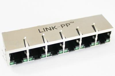 中国 1 つ x 6 つの複数の港の変復調装置 RJ45 モジュラー ジャックの直角 RJ45 コネクター SI-60234-F 販売のため