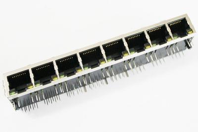 중국 1개 x 8개의 다 항구 RJ45 표면 산/PCB Mountable 연결관 P-RJHSE-508x-08 판매용